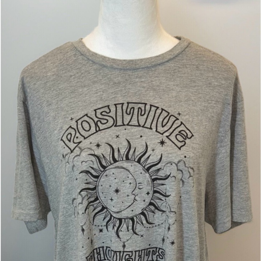 Positive Thoughts Grey T-Shirt Size XL